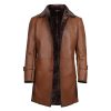 Men's Brown Real Leather Shearling Coat