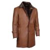 Men's Brown Real Leather Shearling Coat