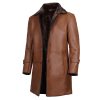 Men's Brown Real Leather Shearling Coat