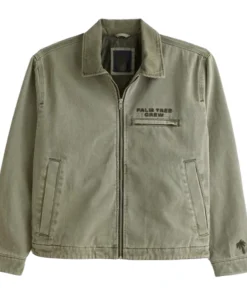 Abercrombie Palm Tree Crew Cropped Workwear Jacket