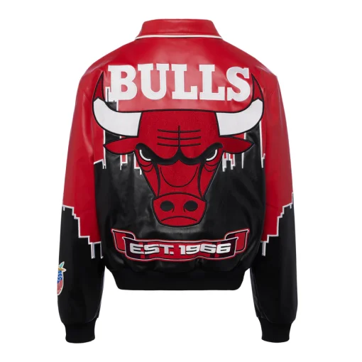 Chicago Bulls Skyline Vegan Leather red Jacket