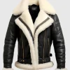 Men's Aviator B3 Bomber Black Leather Jacket