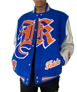 NEW YORK KNICKS WOOL & LEATHER JACKET