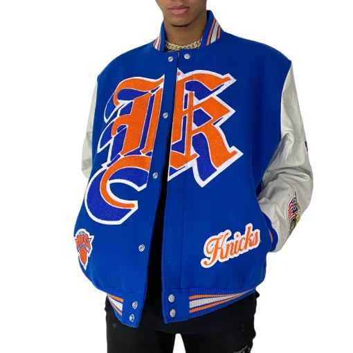 NEW YORK KNICKS WOOL & LEATHER JACKET