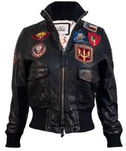 Official Miss Top Gun Leather Jacket