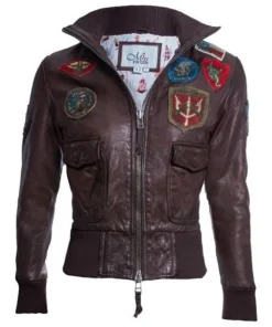 Official Miss Top Gun Leather Jacket