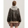 Palm Angels Leather Bomber Jacket