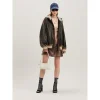 Palm Angels Leather Bomber Jacket