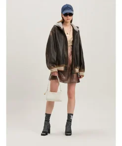 Palm Angels Leather Bomber Jacket