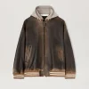 Palm Angels Leather Bomber Jacket