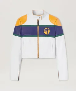 Palm Angels Racing Leather Jacket