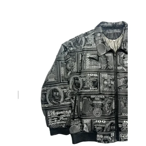 Pelle Pelle World Currency Embroidered Leather Jacket