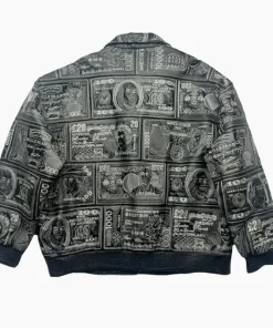 Pelle Pelle World Currency Embroidered Leather Jacket