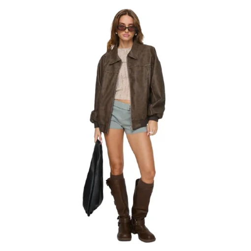 Princess Polly Leather Jacket fRONT
