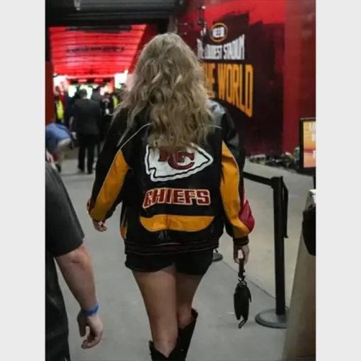 Taylor Swift Chiefs Leather Bomber Jacket