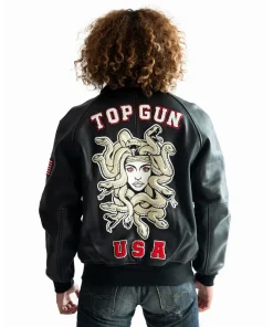 Top Gun Medusa Leather Jacket