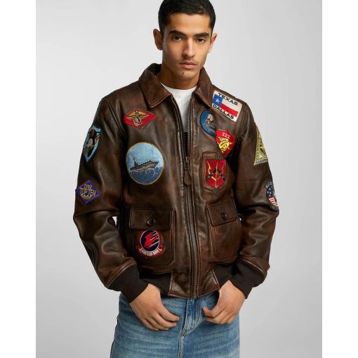 Top Gun Vintage Official Signature Series Leather Jacket - Image 5