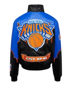 Unisex NEW YORK KNICKS SKYLINE VEGAN LEATHER JACKET