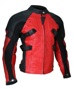 Armored Style Deadpool Biker Leather Jacket