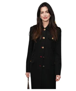 Anne Hathaway The Apprentice Premiere Black Coat