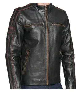 Black Rivet Leather Jacket Style 1