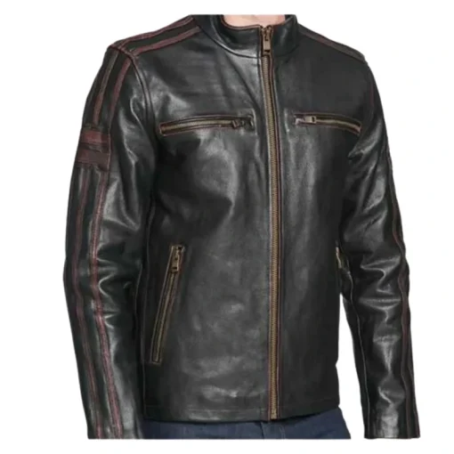 Black Rivet Leather Jacket Style 1