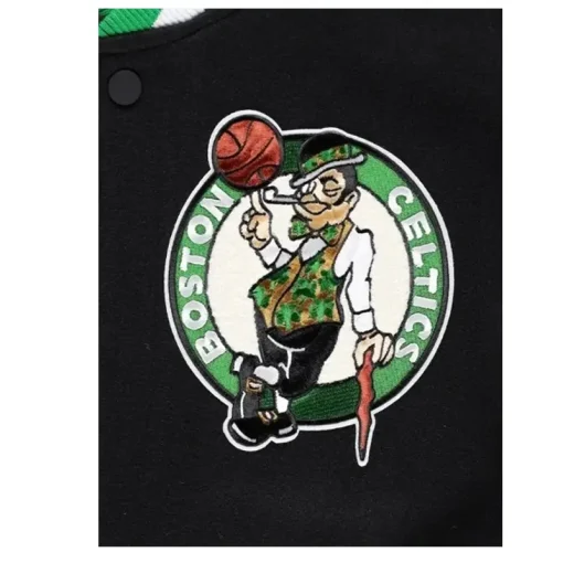 Boston Celtics NBA Finals Champions Black Varsity Jacket Logo