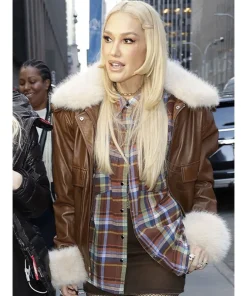 Gwen Stefani Brown Shearling Jacket
