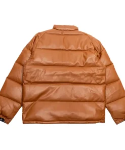 Leather Classic Down Jacket Brown