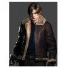 Leon Kennedy RE4 Men’s Brown Leather Jacket Front