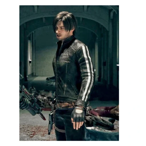 Leon Kennedy Resident Evil Vendetta Leather Jacket Black