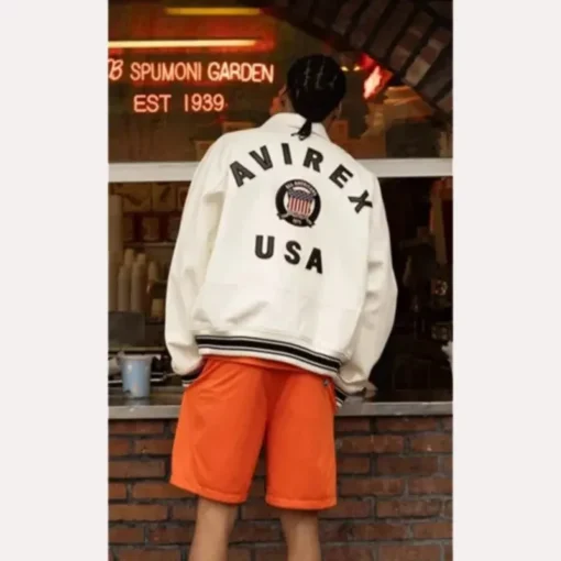 Lethal Bizzle Avirex White Jacket Back Jacket