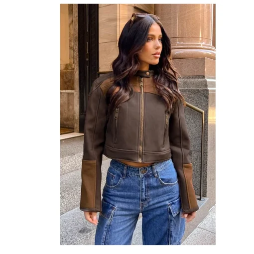 Lioness Leather Jacket Brown