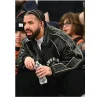 NBA-Drake-Avirex-Black-Leather-Bomber-Jacket