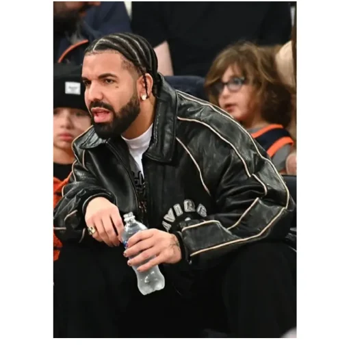 NBA-Drake-Avirex-Black-Leather-Bomber-Jacket