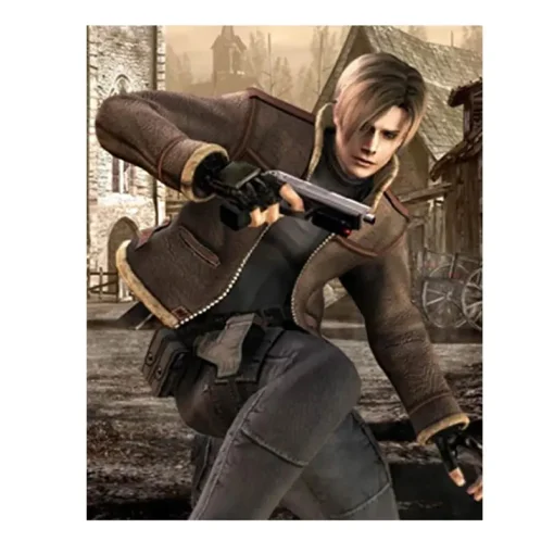 Resident Evil 4 Leon Kennedy Jacket Brown Front