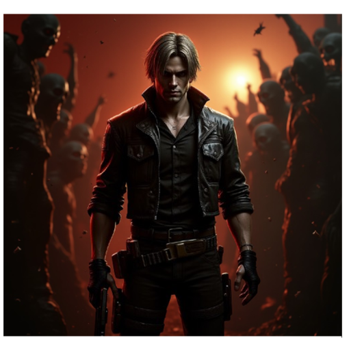 Resident Evil 4 Leon Kennedy Sigma Black Leather Jacket
