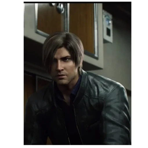 Resident Evil Infinite Darkness Leon Kennedy Leather Jacket Front