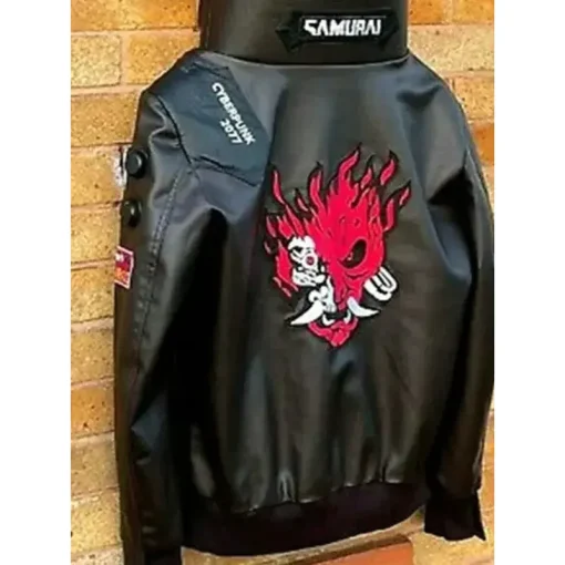 Samurai Cyberpunk 2077 Bomber Leather Jacket