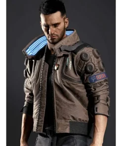 Samurai Cyberpunk 2077 Bomber Leather Jacket