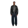 Stussy Leather Flight Jacket-Black