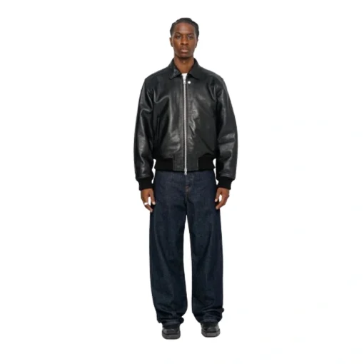 Stussy Leather Flight Jacket-Black