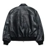 Stussy Leather Flight Jacket Black