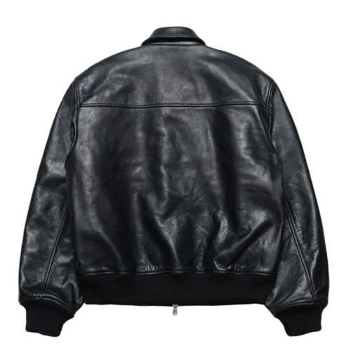 Stussy Leather Flight Jacket Black