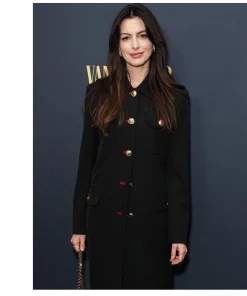 The Apprentice Premiere 2024 Anne Hathaway Long Black Coat
