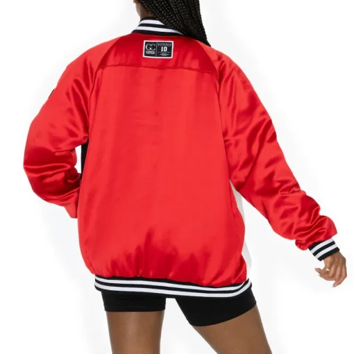 Women's Kansas City Oversized Varsity Bomber Jacket Back