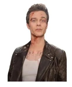 Novocaine 2025 Jack Quaid Black Leather Jacket