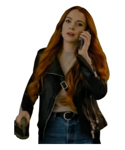 Our Little Secret Lindsay Lohan Black Leather Jacket