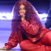 Super Bowl 2025 Maroon SZA Leather Jacket
