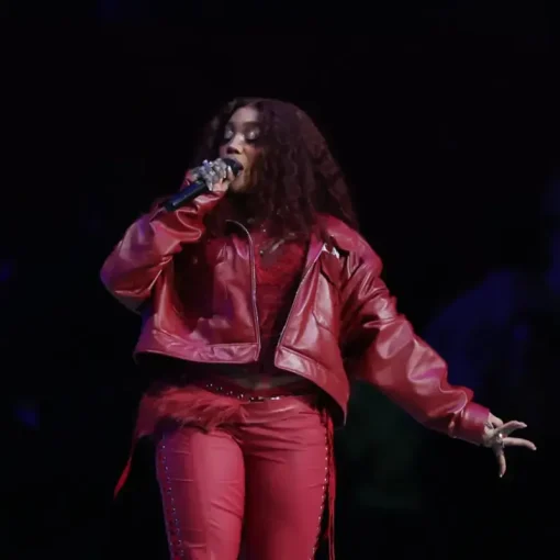 Super Bowl 2025 SZA Leather Jacket